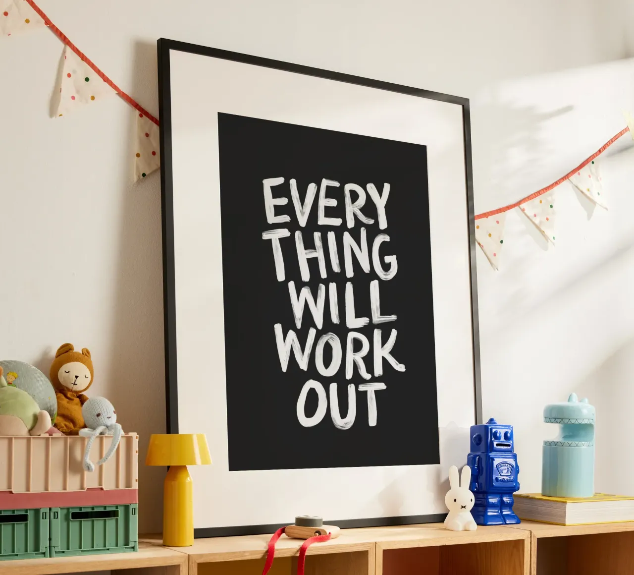 Tutto si risolverà in una positiva tipografia minimalista carta hahnemühle da THE MOTIVATED TYPE