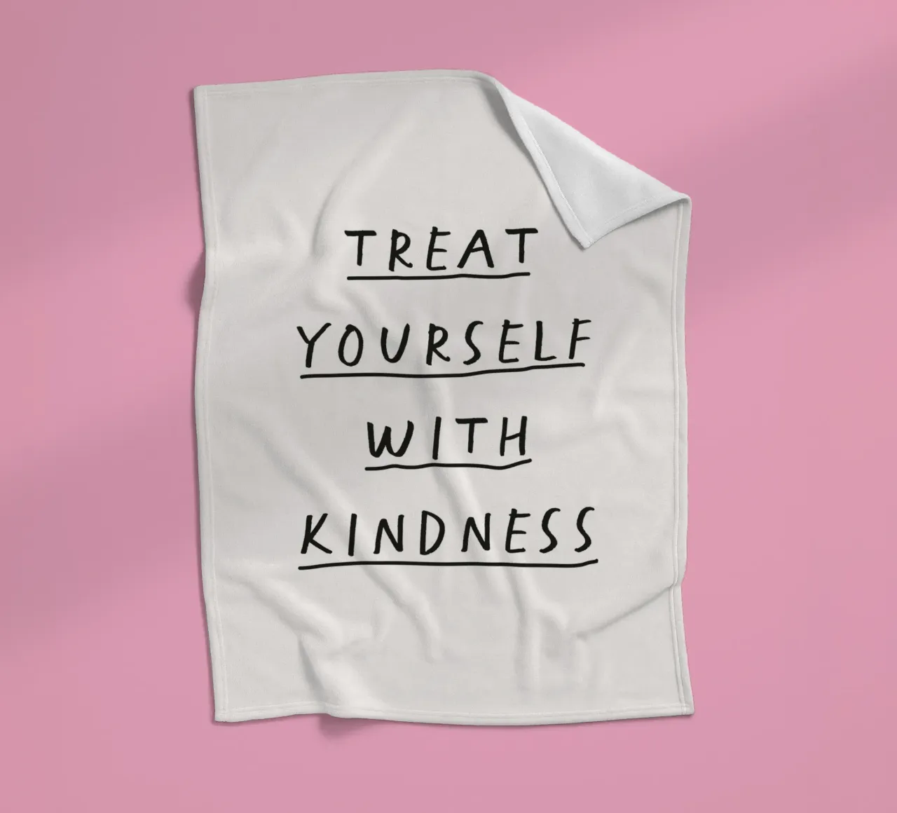 Tratta te stesso con gentilezza Scrittura a mano Tipografia positiva coperta in pile da THE MOTIVATED TYPE