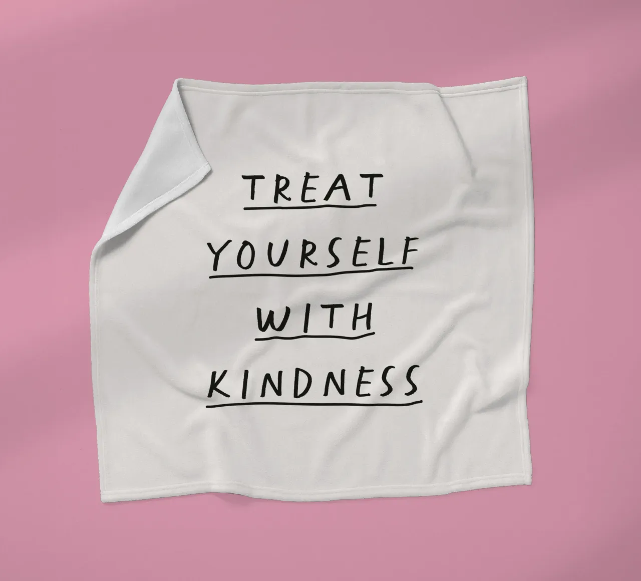 Tratta te stesso con gentilezza Scrittura a mano Tipografia positiva coperta in pile da THE MOTIVATED TYPE