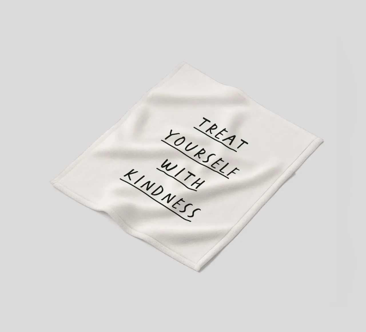 Tratta te stesso con gentilezza Scrittura a mano Tipografia positiva coperta in pile da THE MOTIVATED TYPE