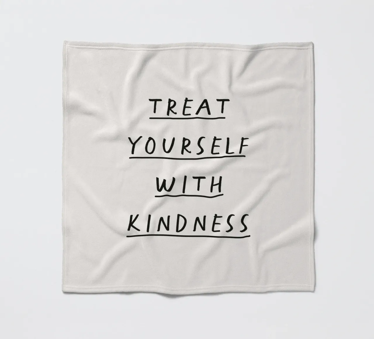 Tratta te stesso con gentilezza Scrittura a mano Tipografia positiva coperta in pile da THE MOTIVATED TYPE