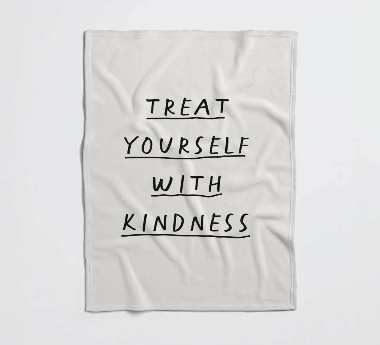 Tratta te stesso con gentilezza Scrittura a mano Tipografia positiva coperta in pile da THE MOTIVATED TYPE