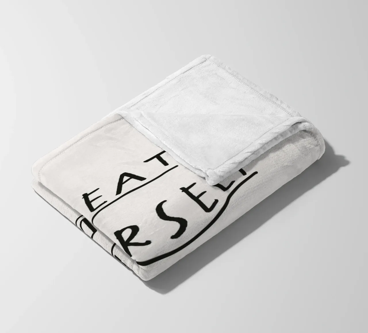 Tratta te stesso con gentilezza Scrittura a mano Tipografia positiva coperta in pile da THE MOTIVATED TYPE