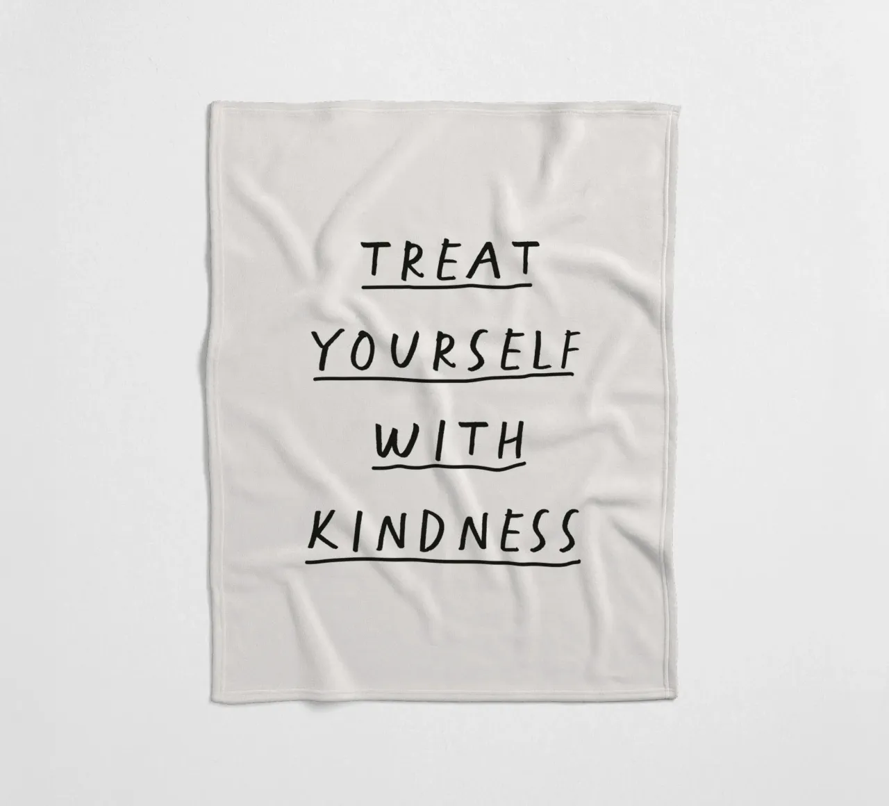 Tratta te stesso con gentilezza Scrittura a mano Tipografia positiva coperta in pile da THE MOTIVATED TYPE