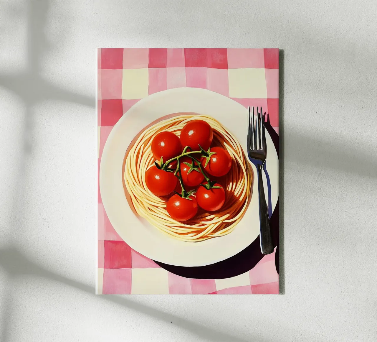 Spaghetti en tomaten canvas met Baklijst van Spice & Style