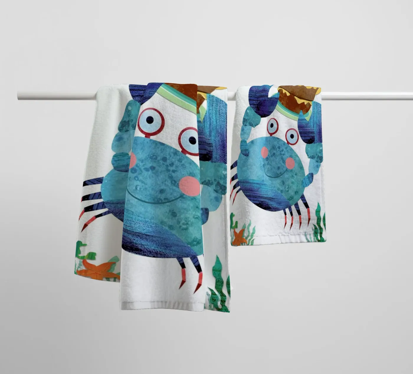 Crab badhanddoek van Rocket68