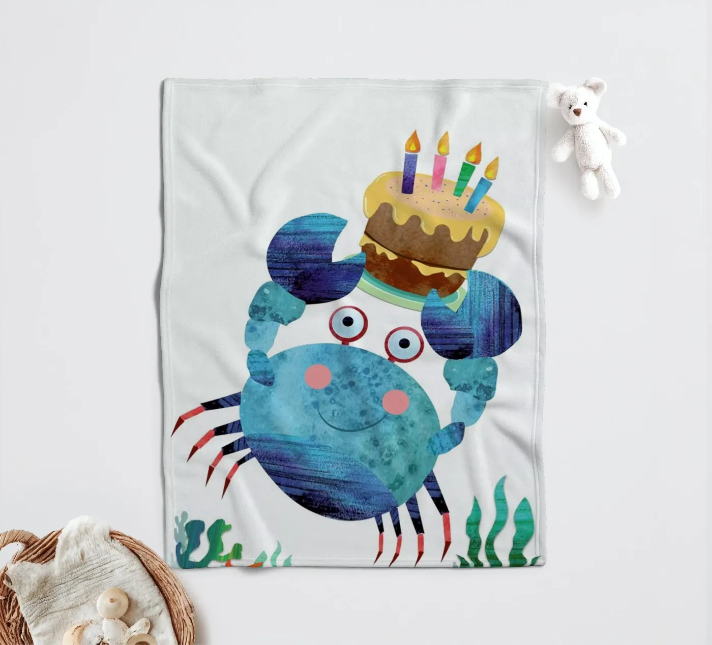 Crab fleecedeken van Rocket68