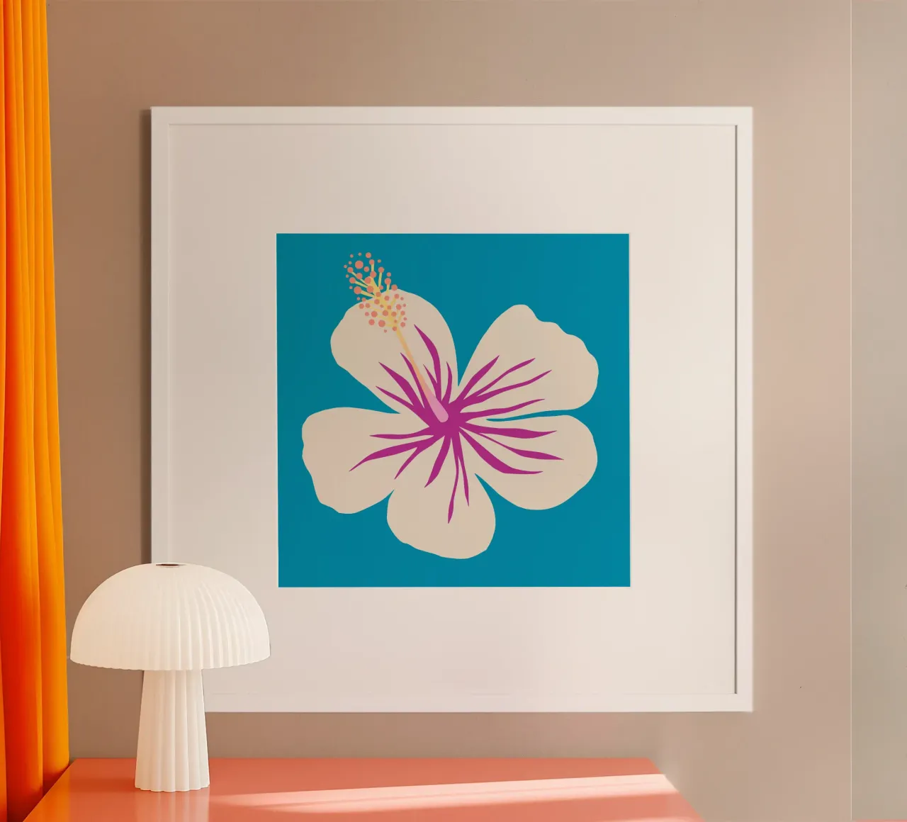 Ibisco poster con telaio in alluminio da All Colours