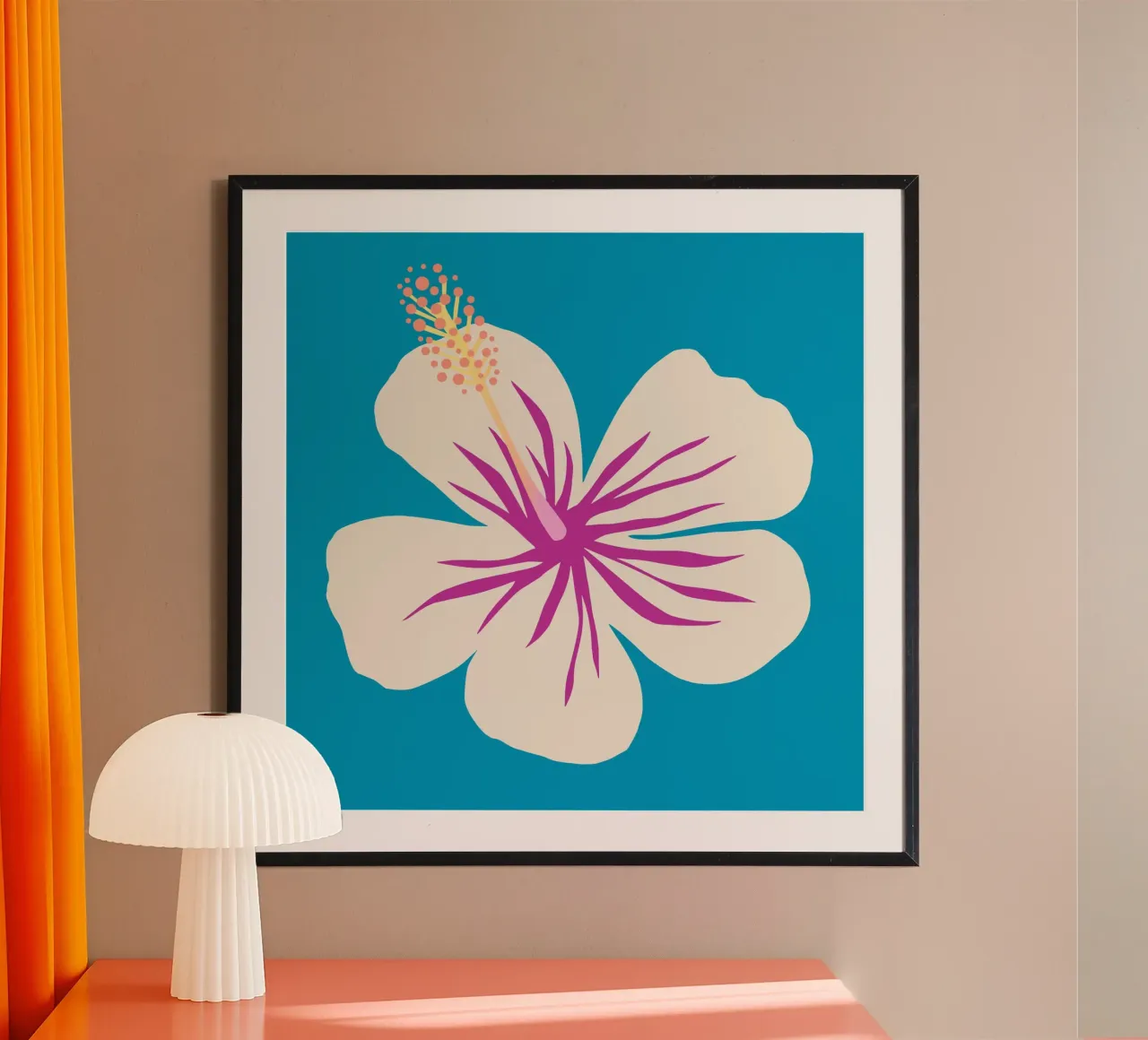 Ibisco poster con telaio in alluminio da All Colours