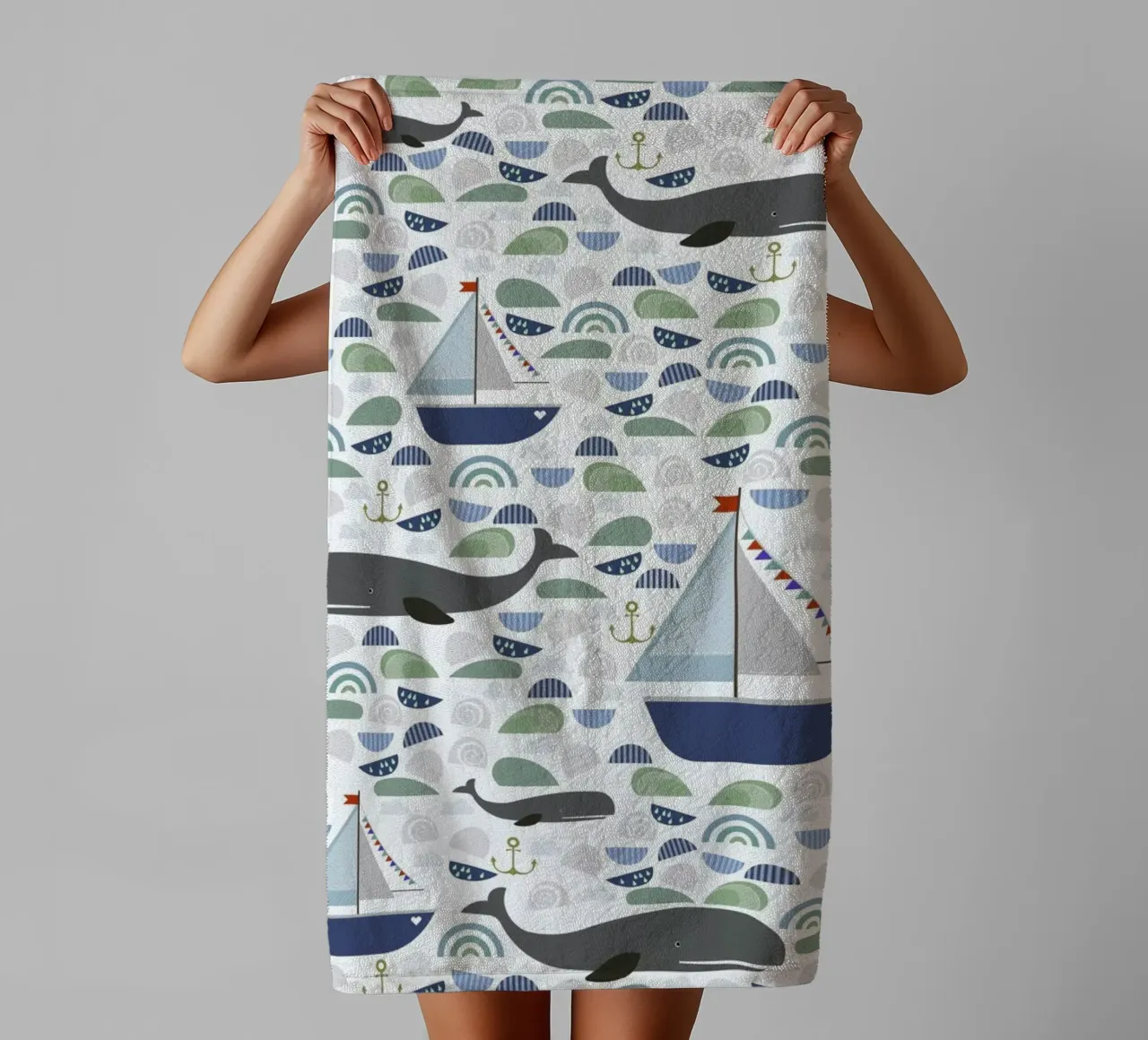 Whale asciugamano da bagno da Sabrina Ziegenhorn