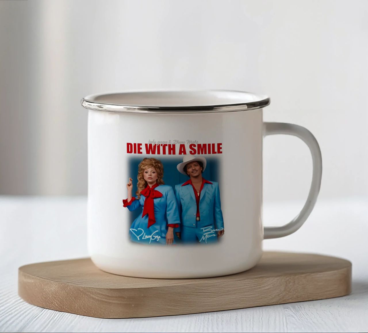 Morire con un sorriso - Bruno e Gaga tazza in smalto da Rigour Std