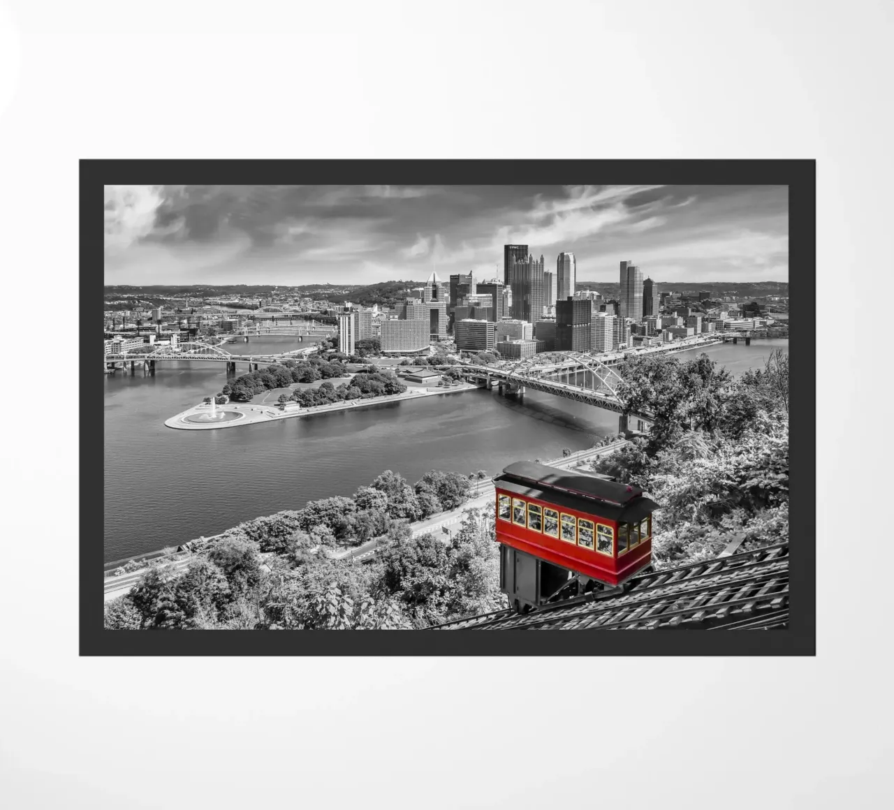 Imposante Pittsburgh Skyline con Duquesne Incline | colorkey zerbino da Melanie Viola