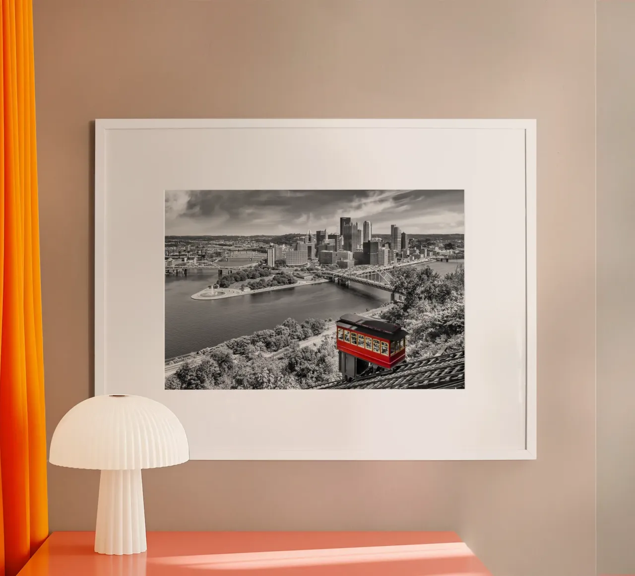 Imposante Pittsburgh Skyline con Duquesne Incline | colorkey poster da Melanie Viola
