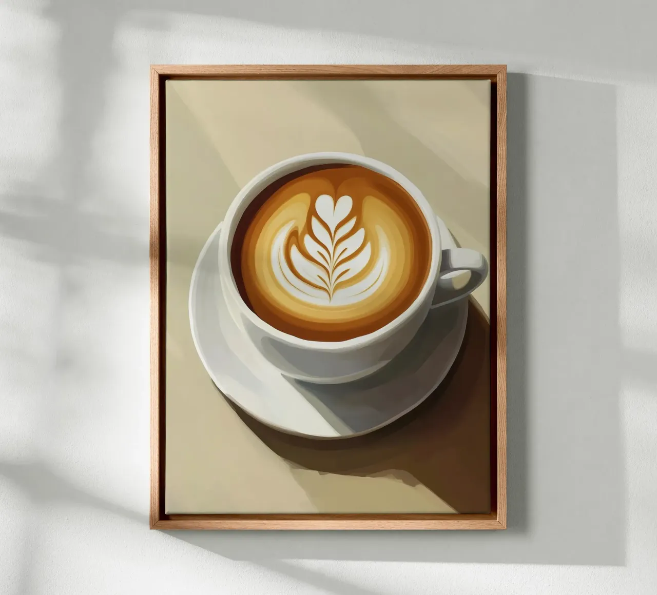 Cup of latte canvas with Floater frame by Spice & Style