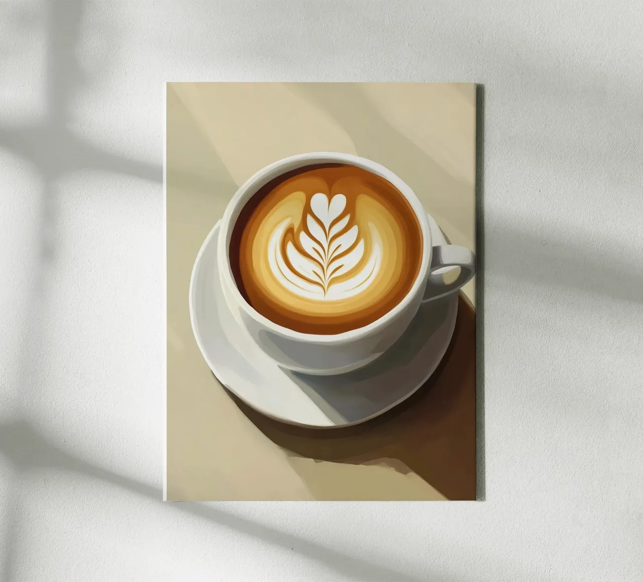 Cup of latte canvas with Floater frame by Spice & Style