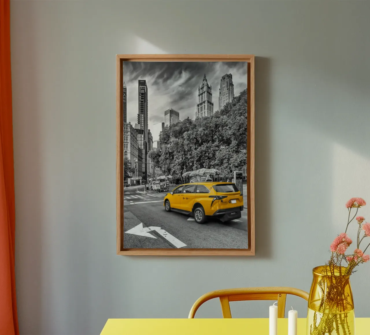 Scena di strada di New York con il Woolworth Building | colourkey tela da Melanie Viola