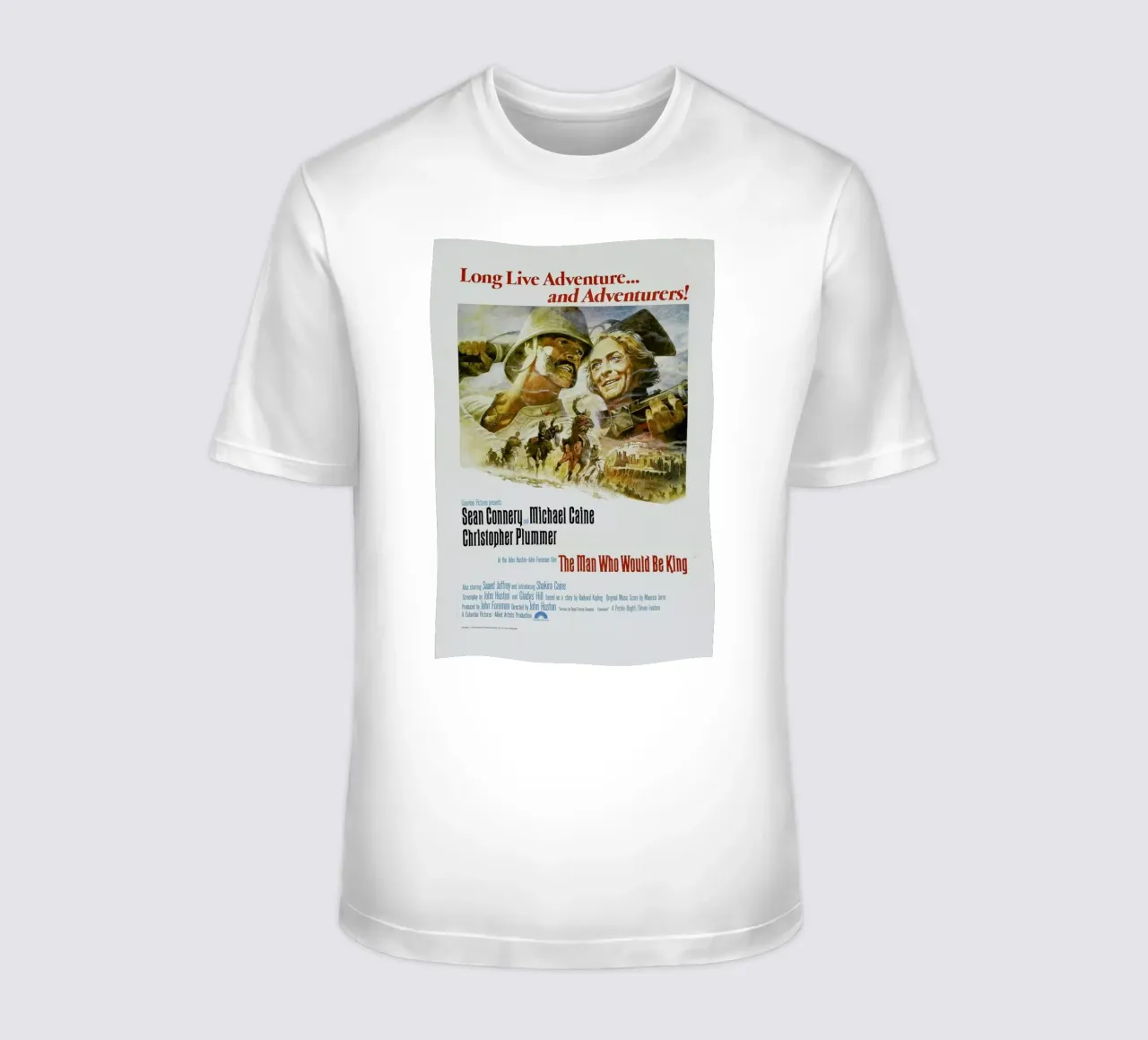 ‘The Man Who Would Be King’ Retro Movie Poster t-shirt da Gallery Print and Art Limited