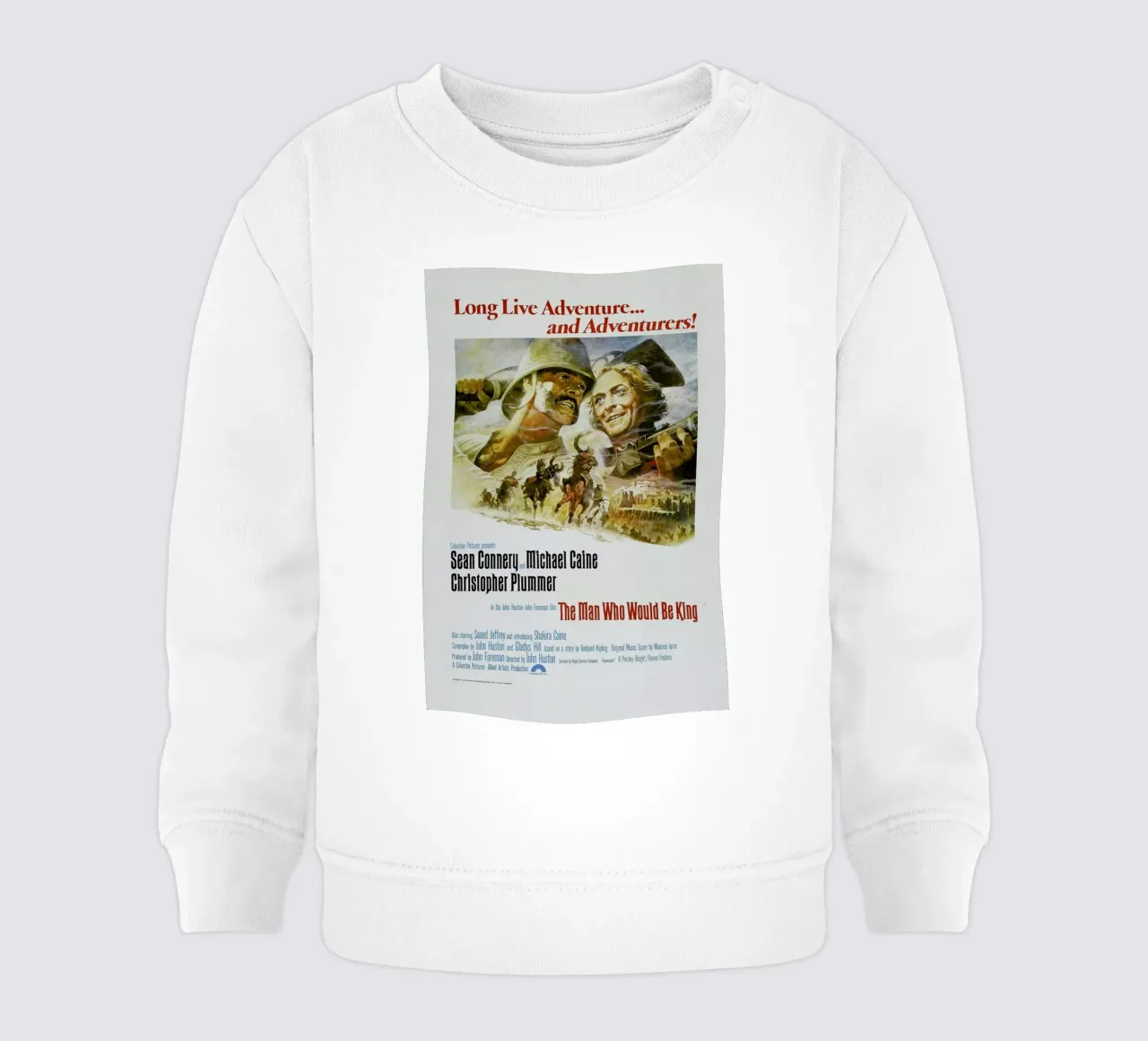 ‘The Man Who Would Be King’ Retro Movie Poster felpa neonato da Gallery Print and Art Limited