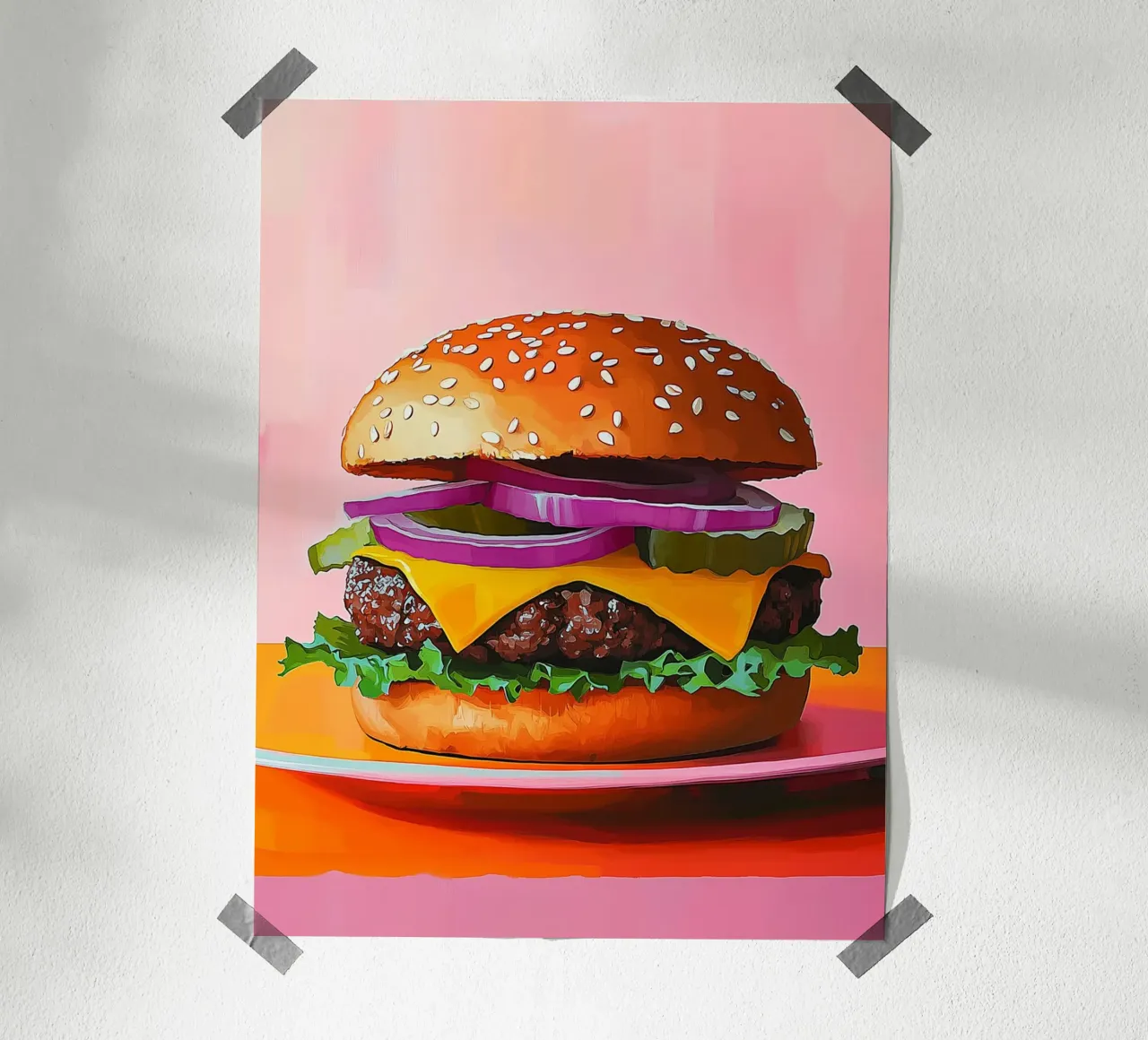 Hamburger gourmet poster con telaio in plastica da Spice & Style