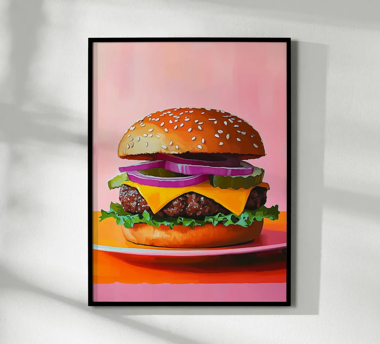 Hamburger gourmet poster con telaio in plastica da Spice & Style