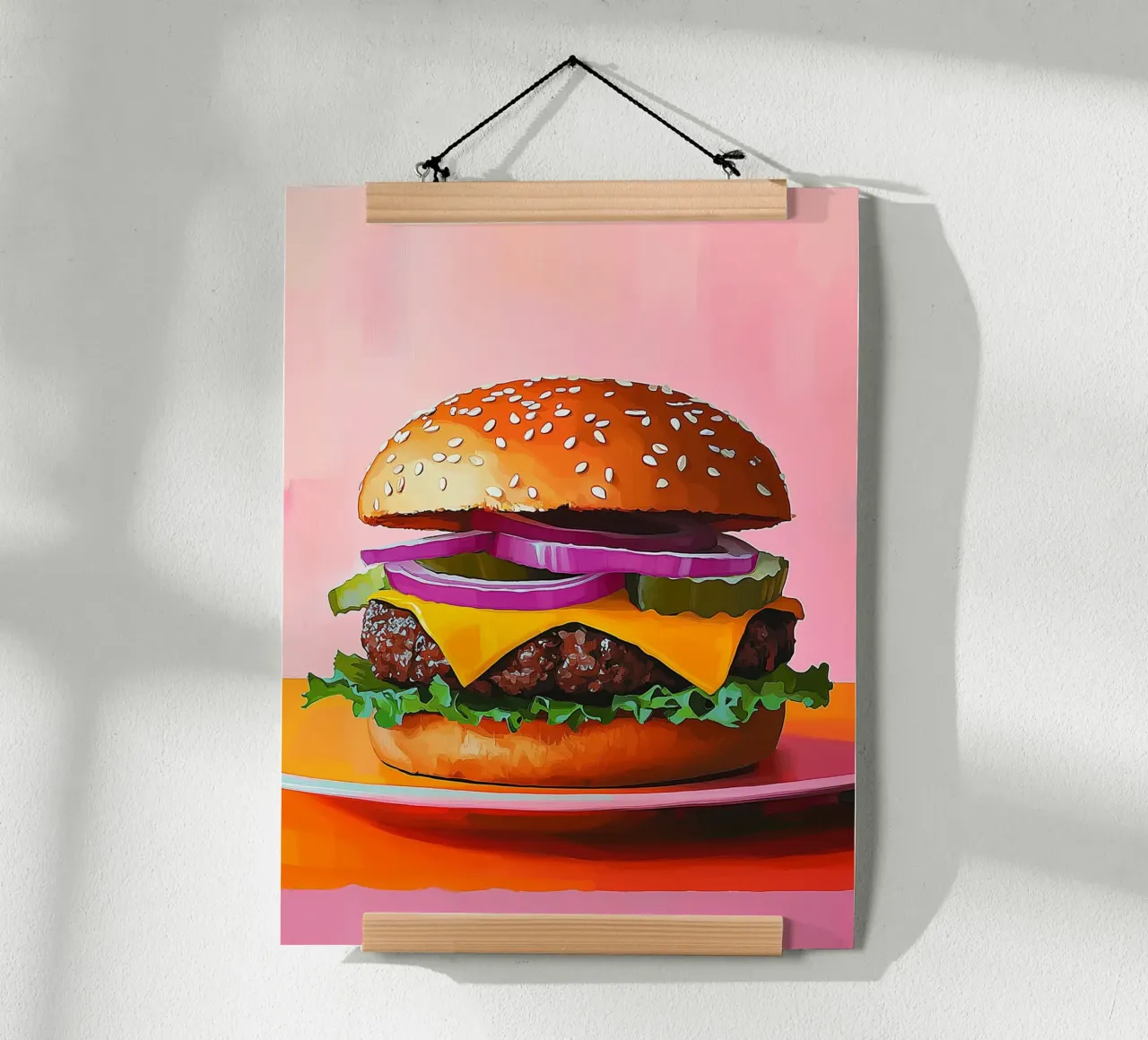 Hamburger gourmet poster con telaio in plastica da Spice & Style