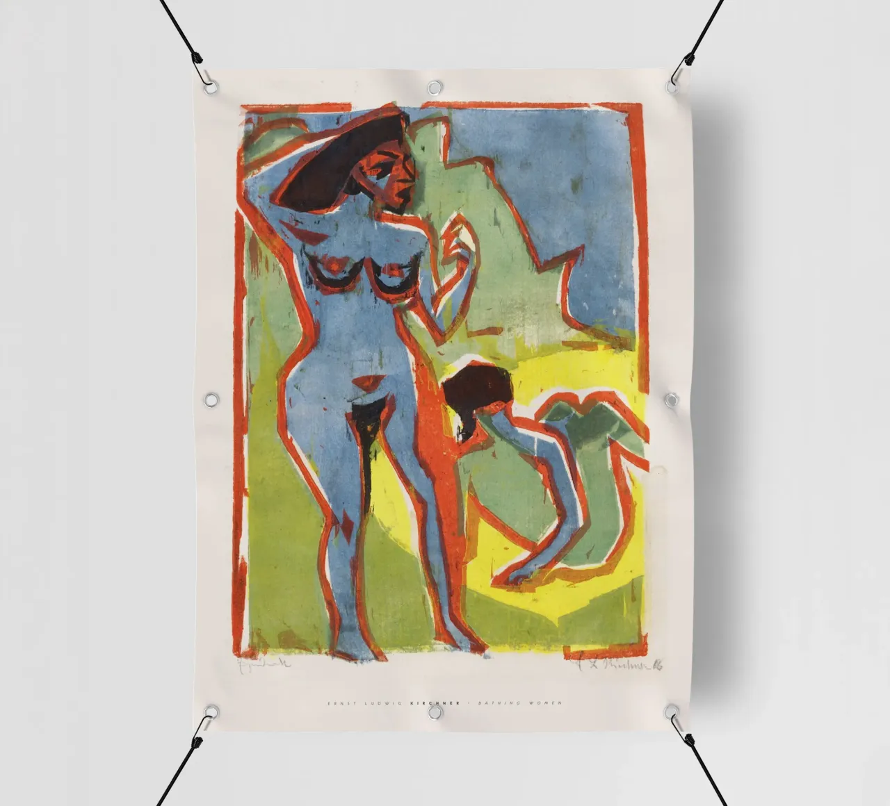 Ernst Ludwig Kirchner - Donne al bagno telo in pvc da Old Masters