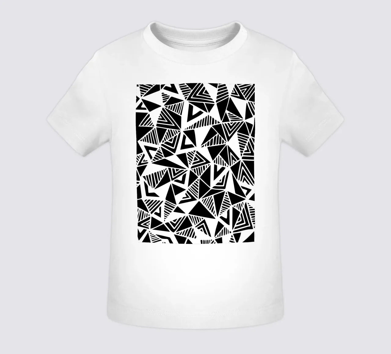 Jazzy Triangles Pattern baby t-shirt by Kim Hubball Studio