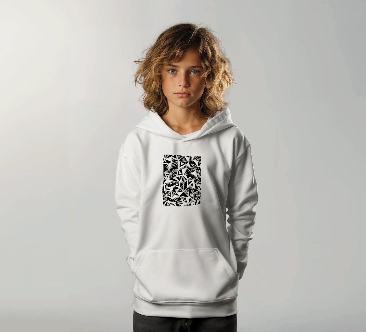 Jazzy Triangles Pattern felpa bambino con cappuccio da Kim Hubball Studio