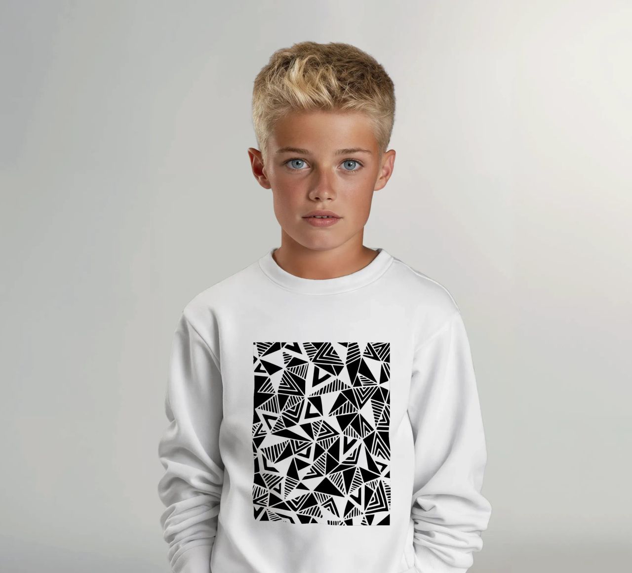 Jazzy Triangles Pattern felpa bambino da Kim Hubball Studio