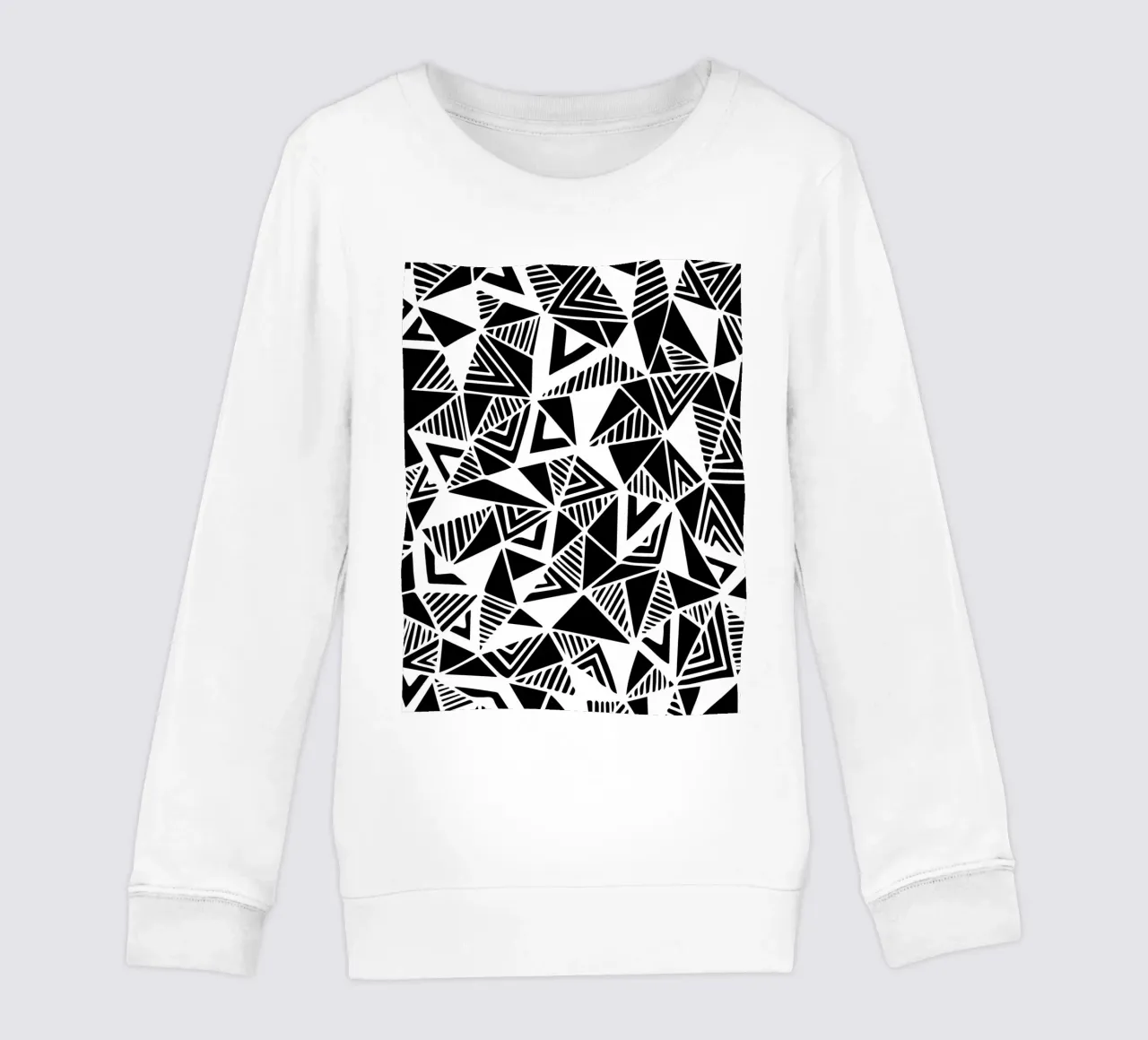 Jazzy Triangles Pattern kids sweatshirt by Kim Hubball Studio
