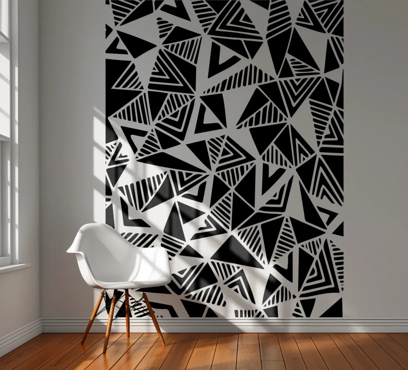 Jazzy driehoeken patroon fotobehang van Kim Hubball Studio