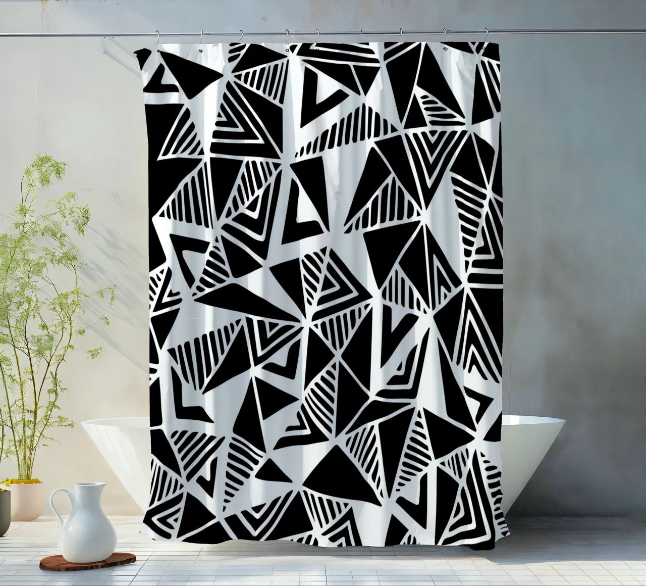 Jazzy Triangles Pattern tenda da doccia da Kim Hubball Studio