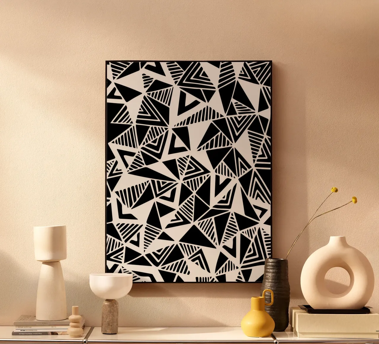 Jazzy Triangles Muster Alu-Dibond von Kim Hubball Studio