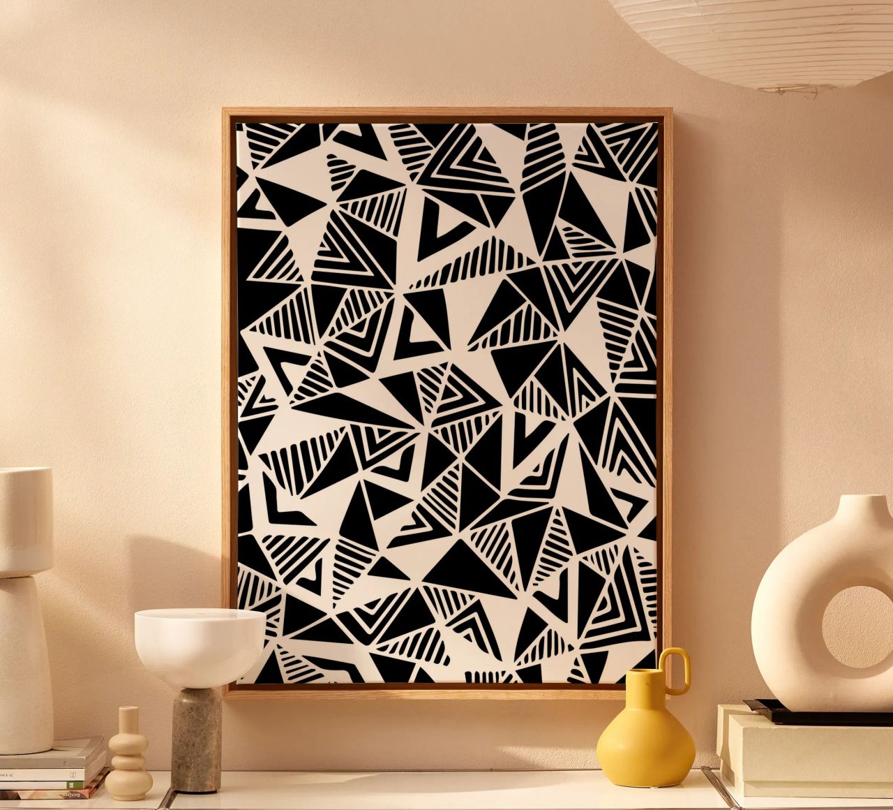 Jazzy Triangles Pattern tela da Kim Hubball Studio