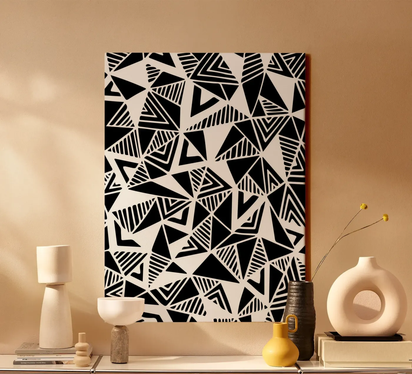 Jazzy Triangles Pattern canvas by Kim Hubball Studio