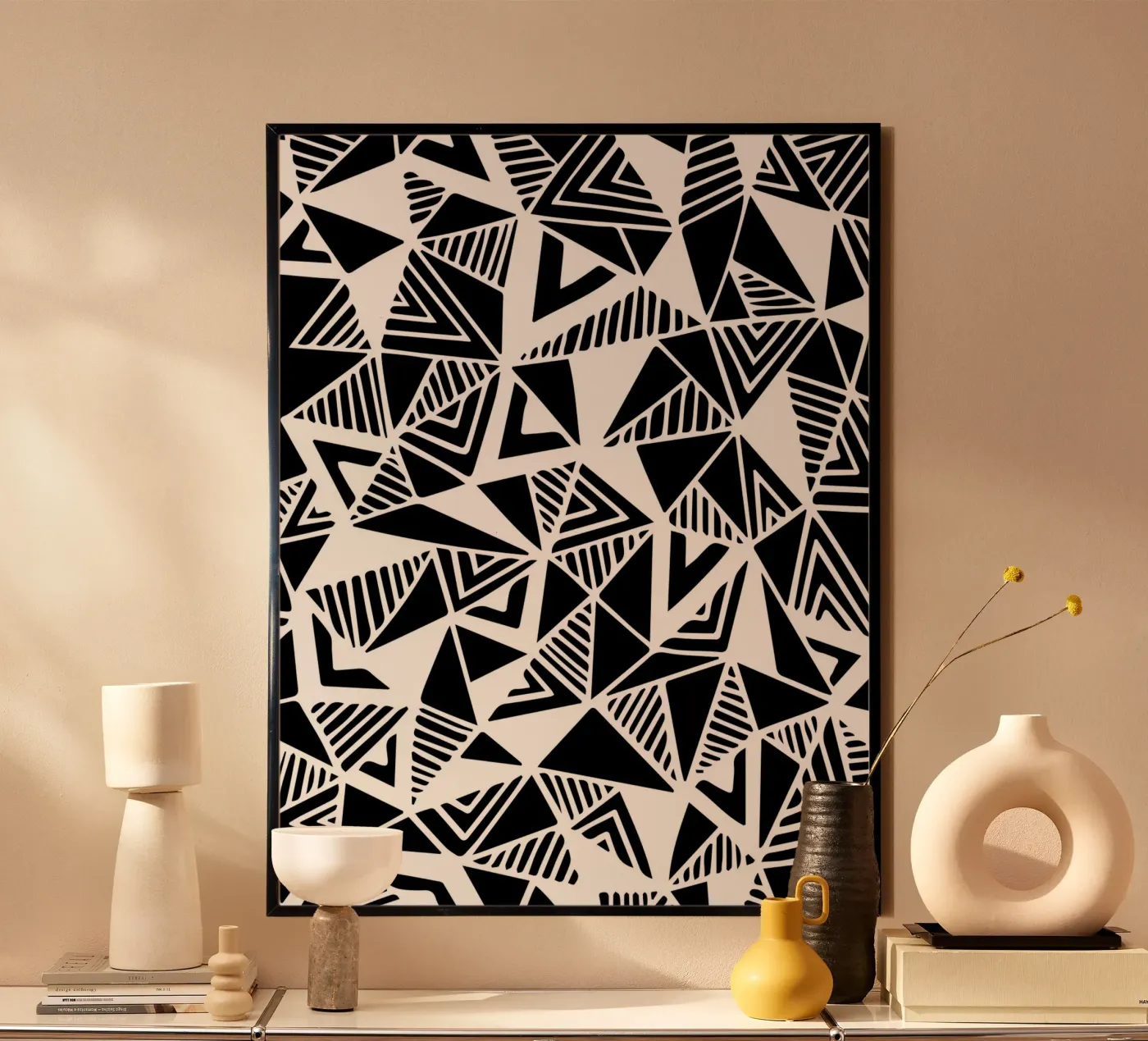 Jazzy Triangles Pattern poster by Kim Hubball Studio