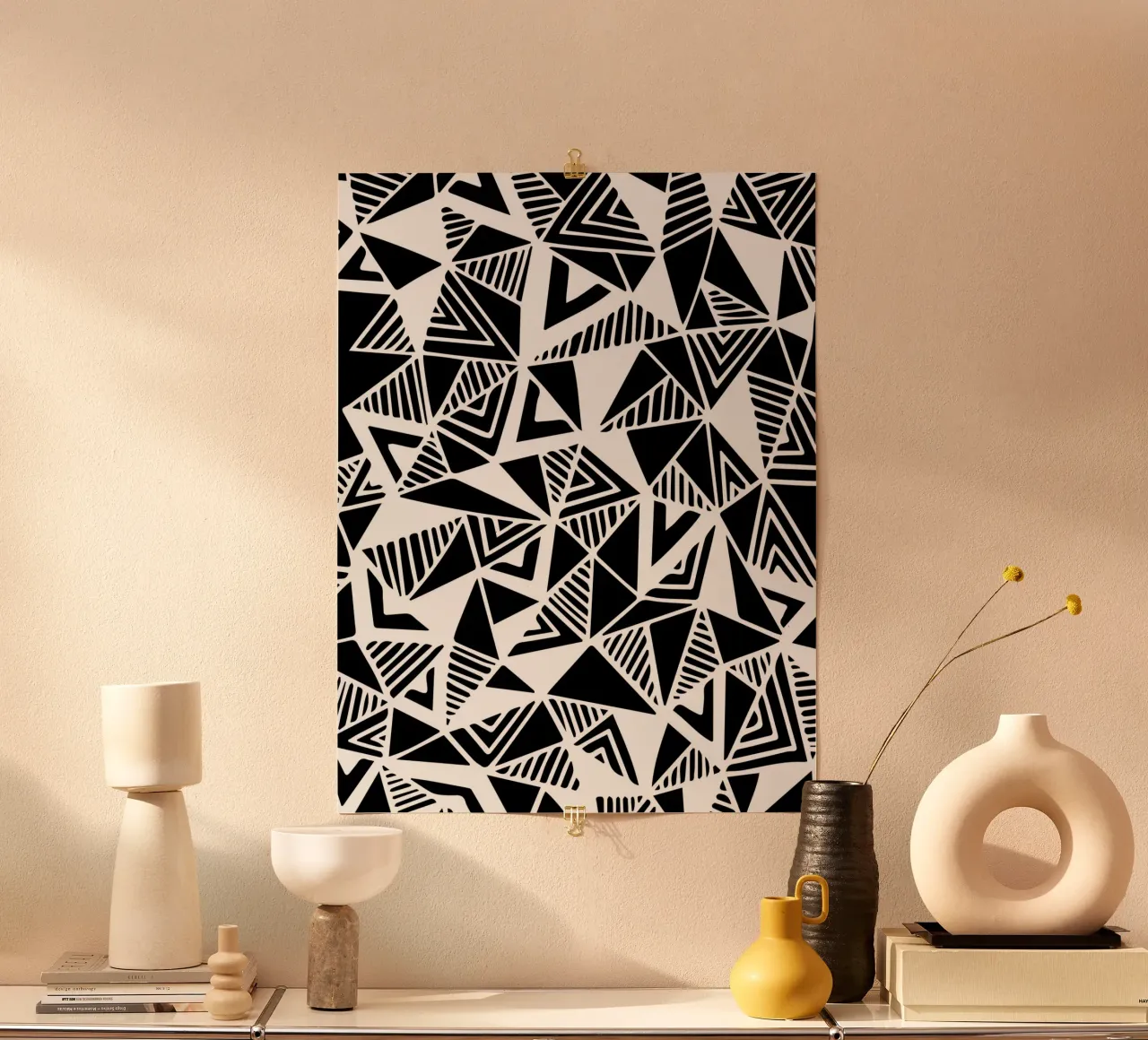 Patrón Jazzy Triangles poster de Kim Hubball Studio