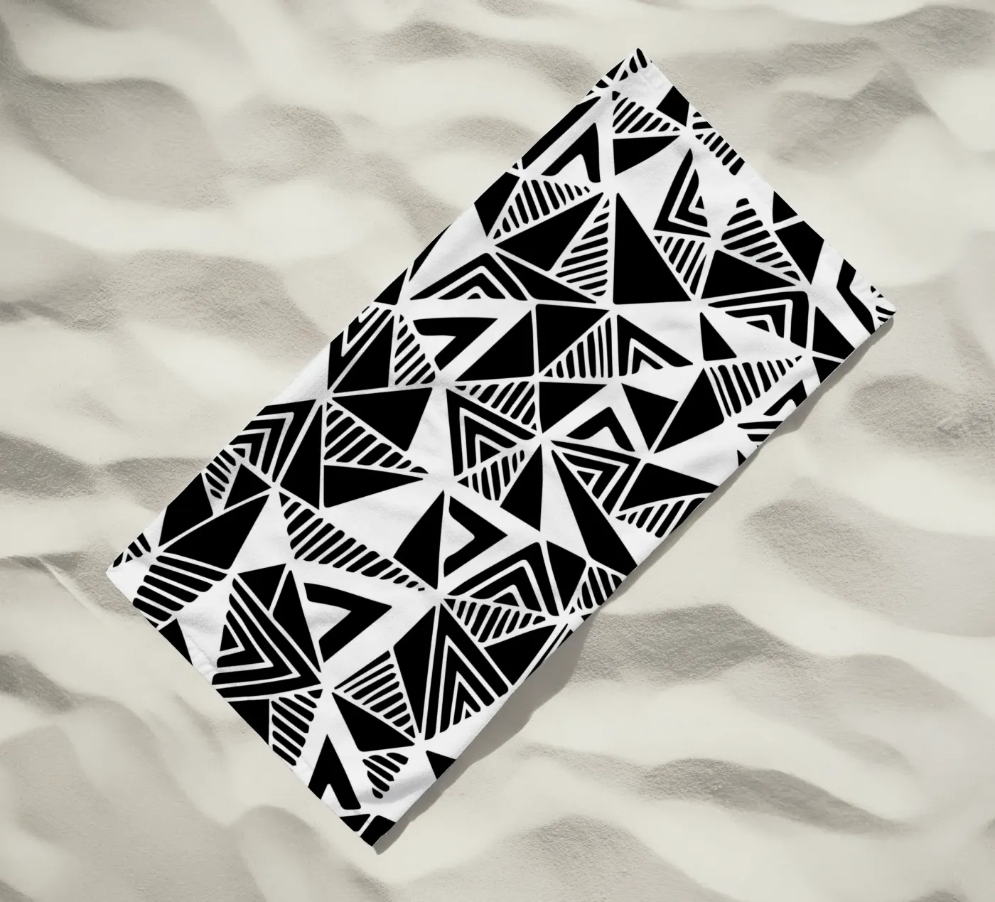 Jazzy Triangles Pattern beach towel by Kim Hubball Studio