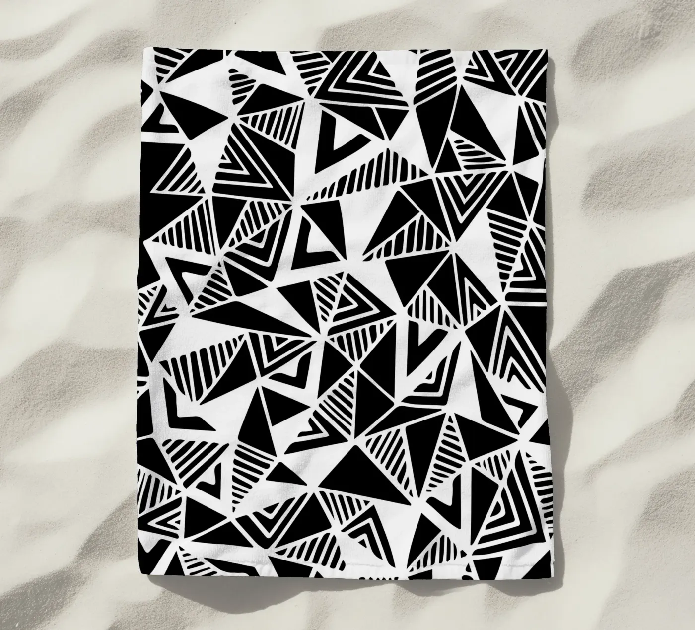 Jazzy Triangles Pattern beach towel by Kim Hubball Studio