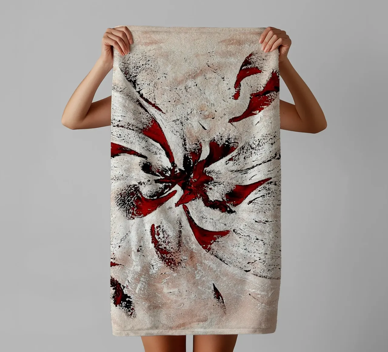 BORN TO BE ALIVE towel by Thierry Vobmann Abstract painting