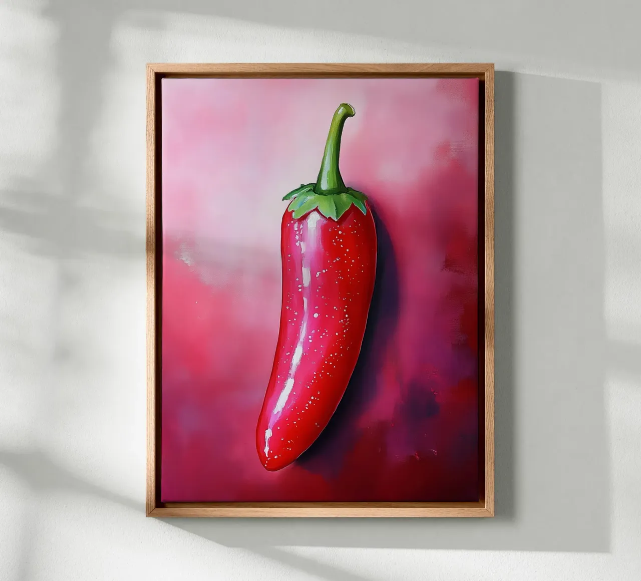 Pepe rosso tela con Cornice a cassetta da Spice & Style