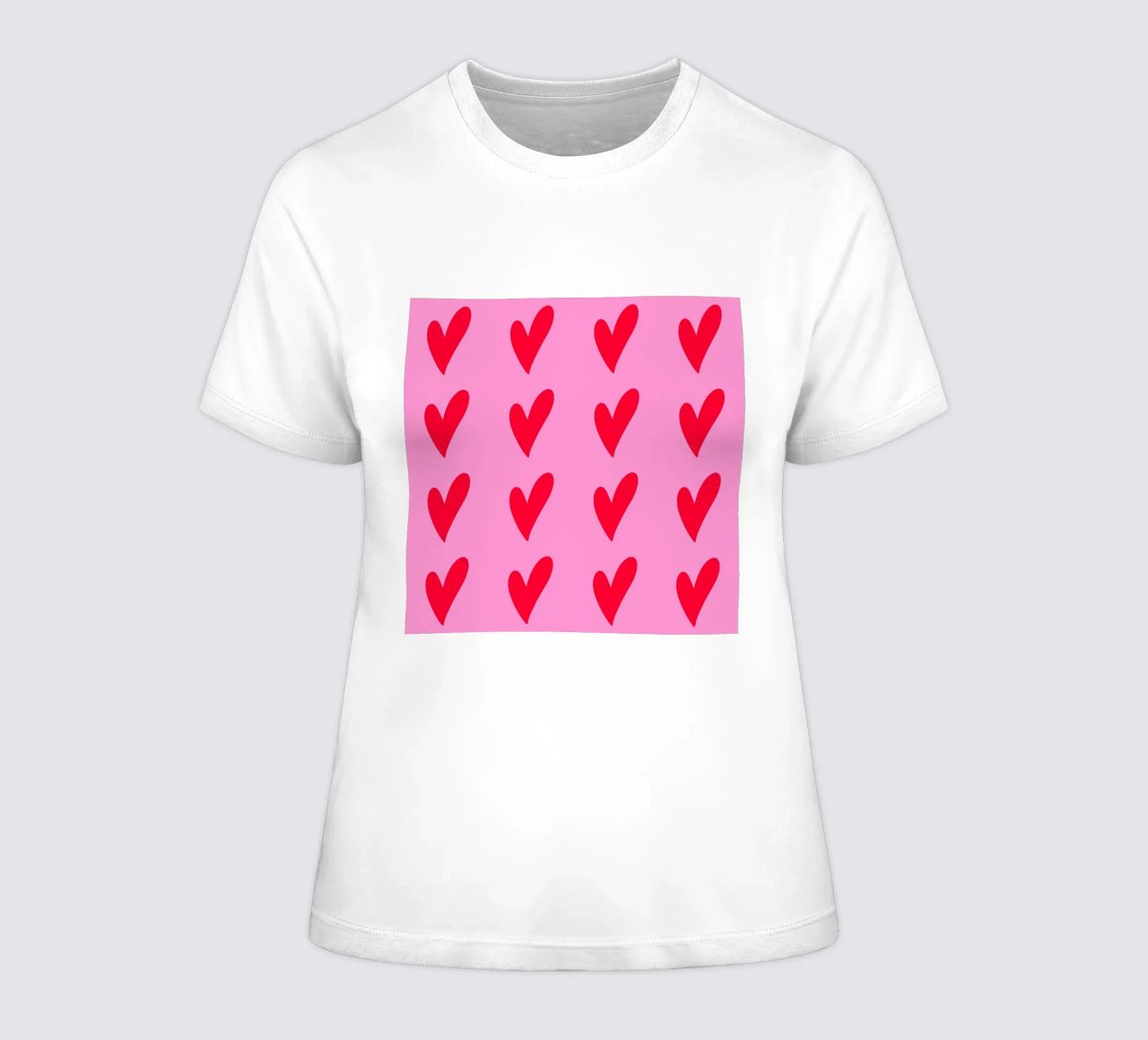 Schattige rode harten dames t-shirt getailleerd van Wackapacka