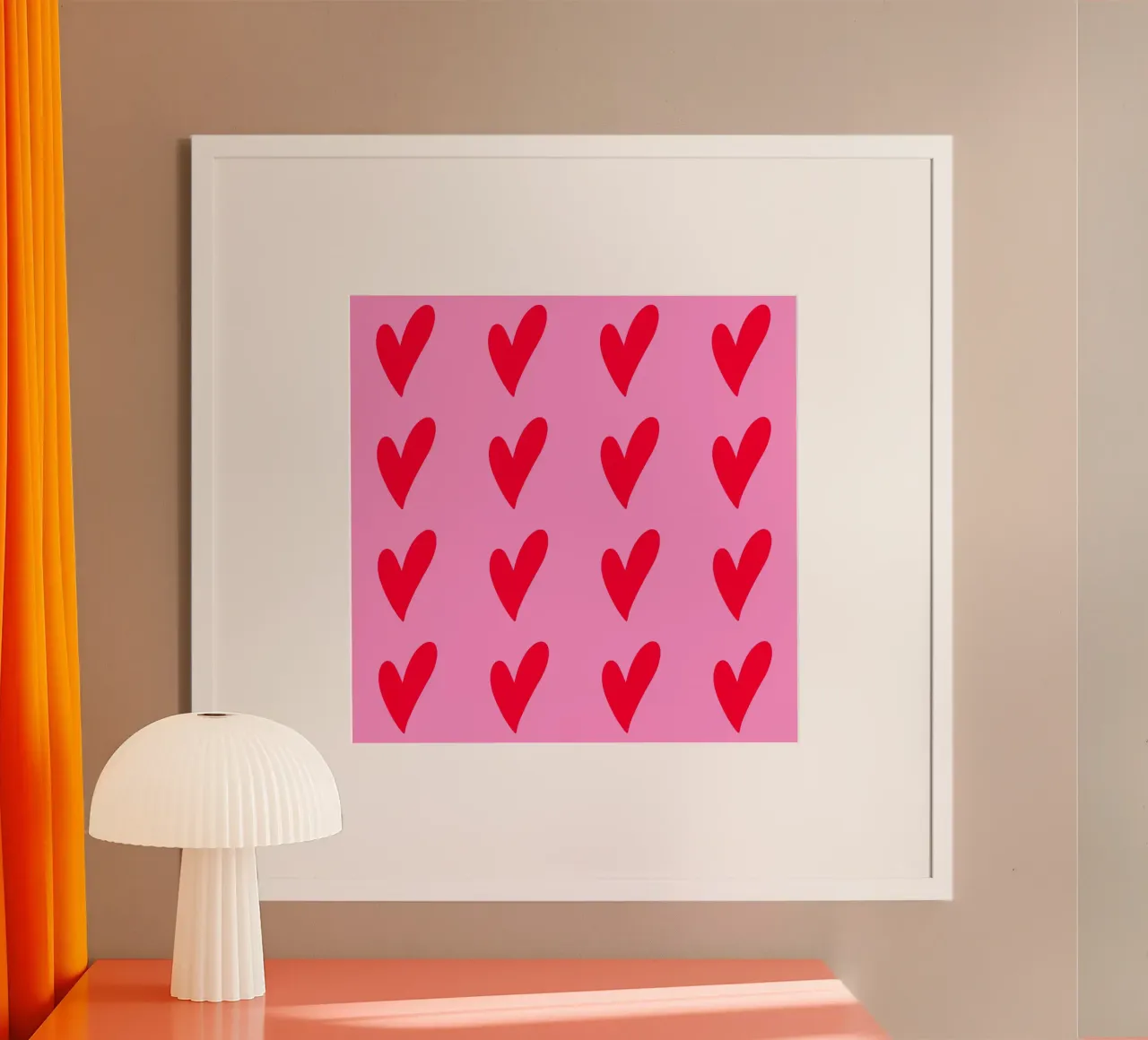 Carini i cuori rossi poster con telaio in alluminio da Wackapacka