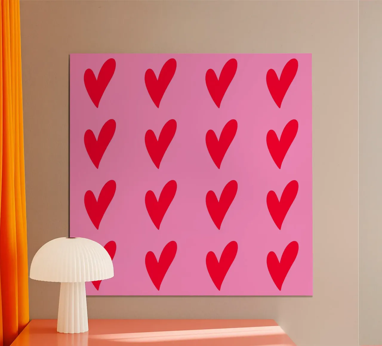 Carini i cuori rossi poster con telaio in alluminio da Wackapacka
