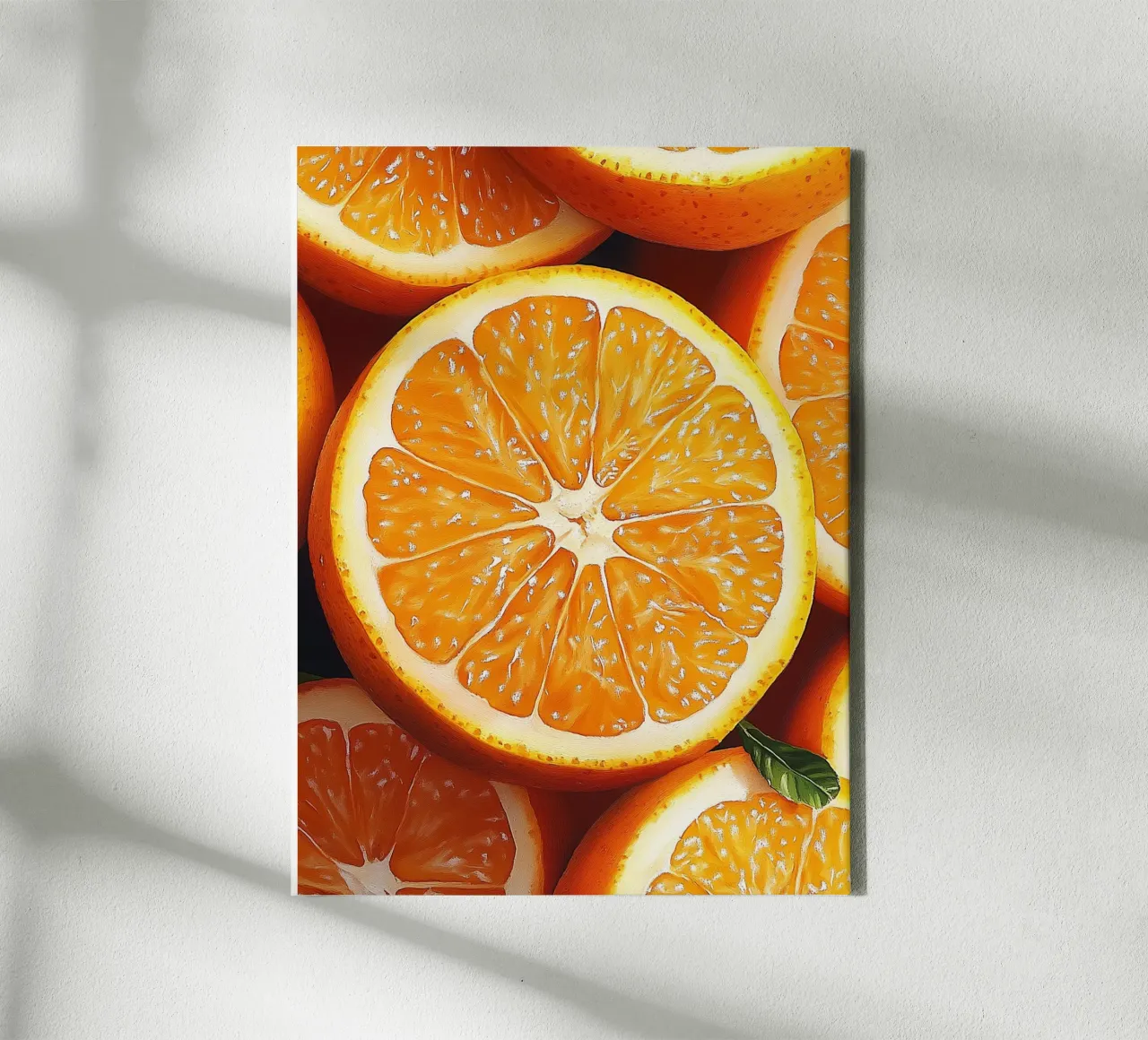 Fresh oranges canvas with Floater frame by Spice & Style