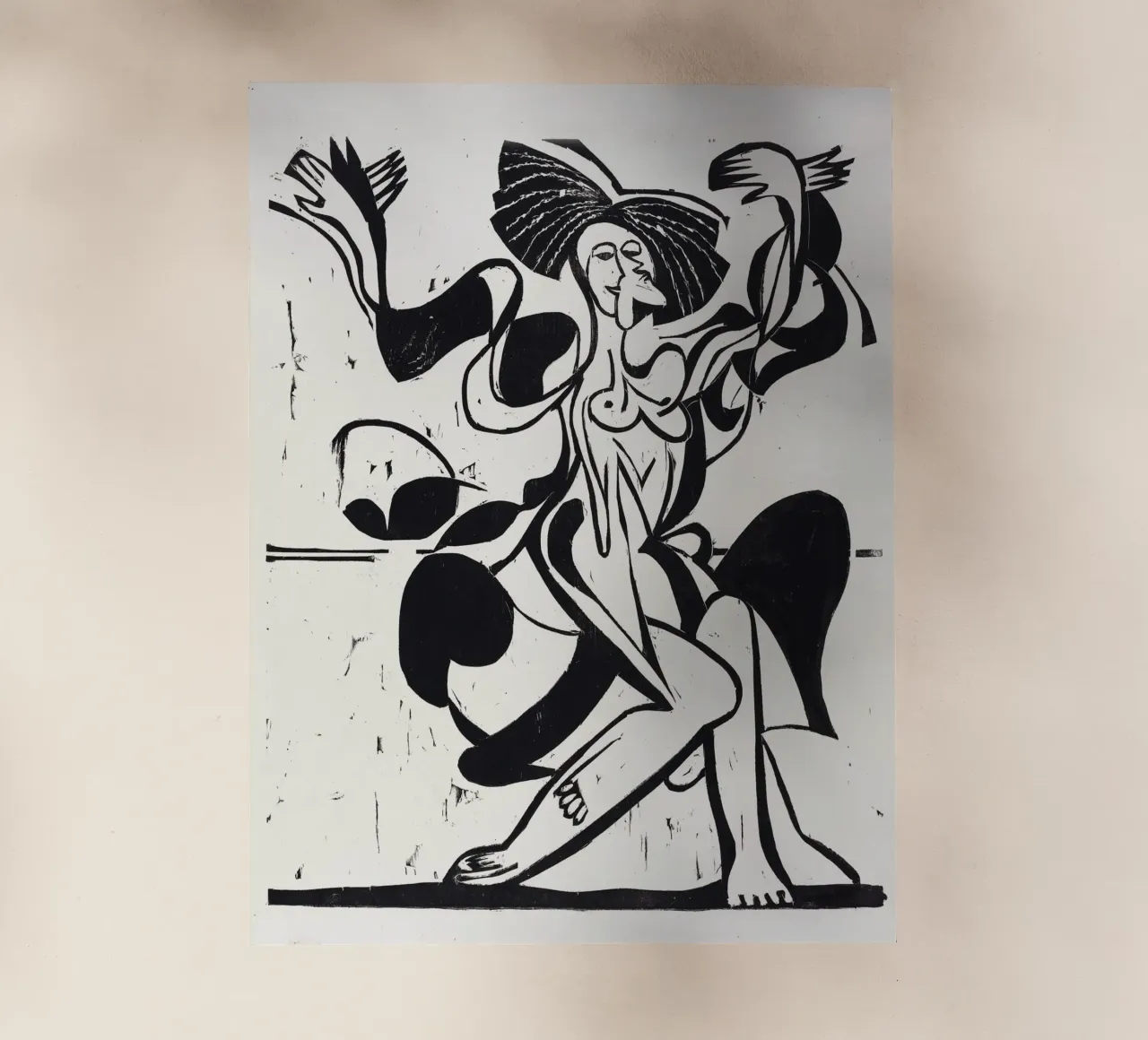 Ernst Ludwig Kirchner - Dancing Mary Wigman pellicola backlit da Old Masters
