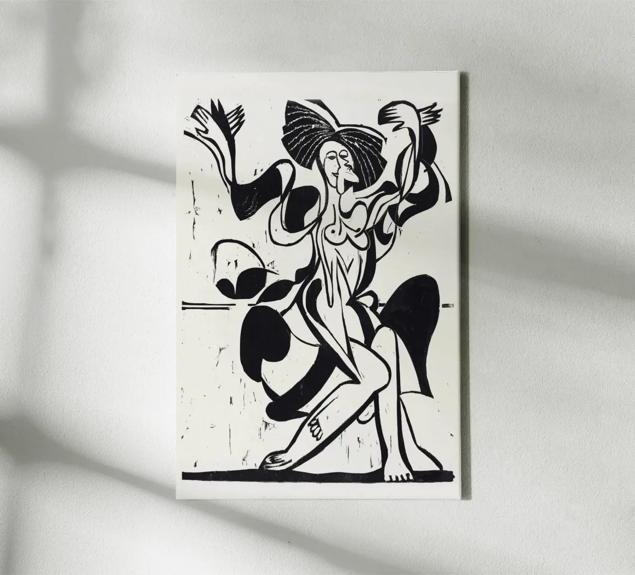 Ernst Ludwig Kirchner - Dansende Mary Wigman canvas met Baklijst van Old Masters