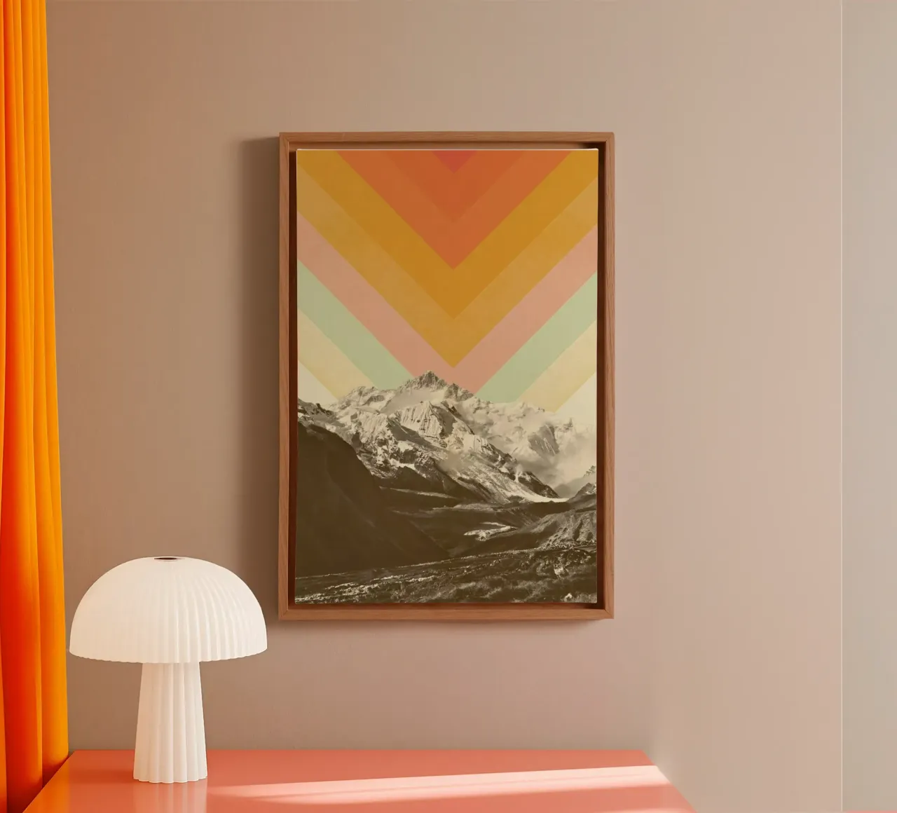Mountainscape 2 canvas met Baklijst van Florent Bodart