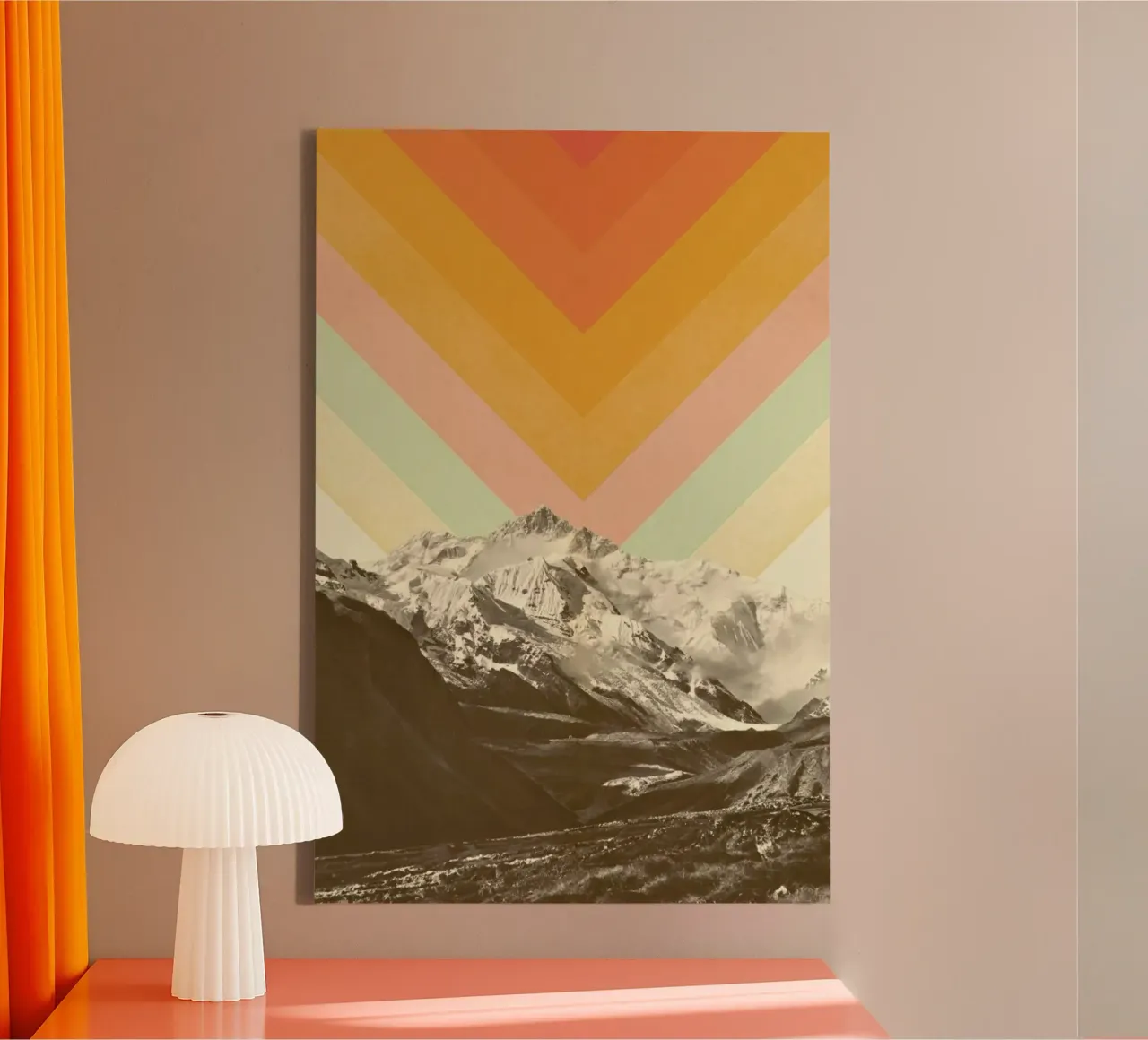 Mountainscape 2 canvas met Baklijst van Florent Bodart