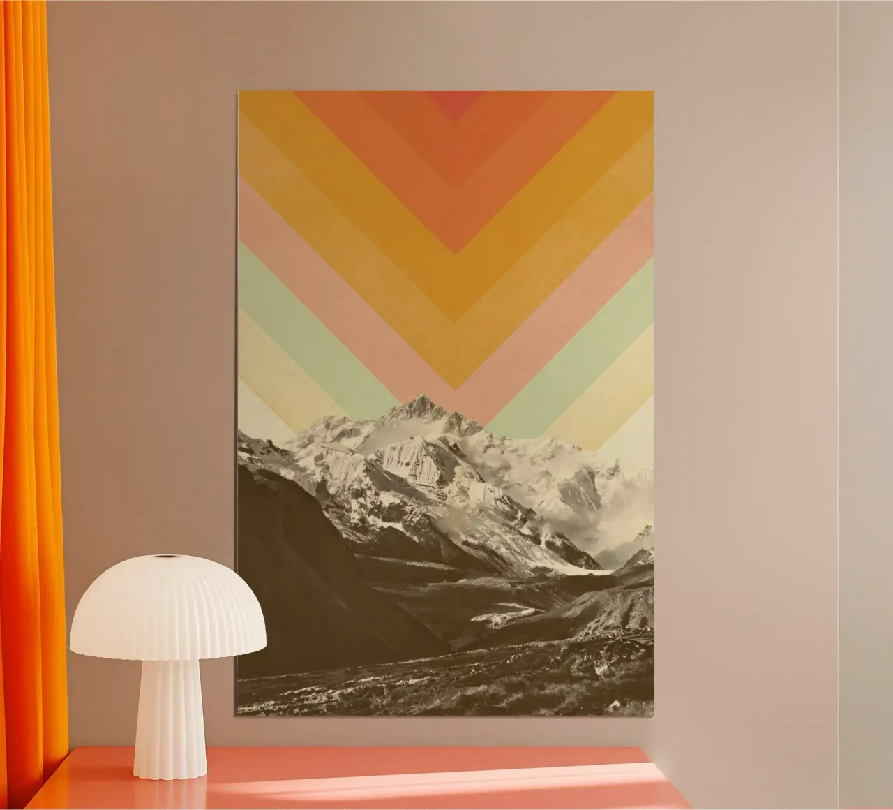 Mountainscape 2 poster con telaio in legno da Florent Bodart